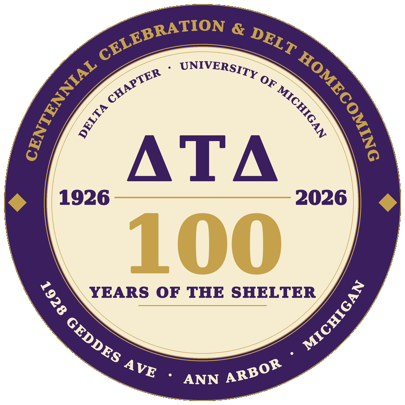 Delt House Centennial Homecoming badge